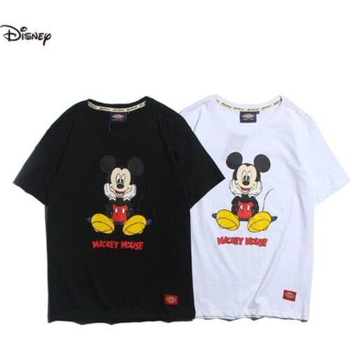 Disney Cartoon Mickey Mouse Print T-Shirt Harajuku Short Sleeve Casual Male O-Neck Tee Shirts Men Tops Hip Hop Casual Clothes