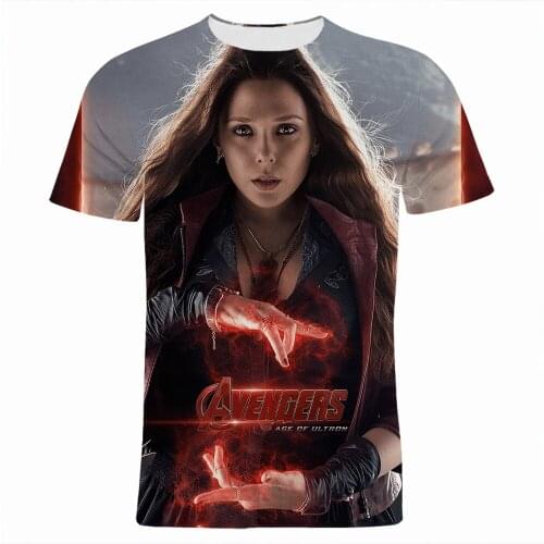 Scarlet Witch 3D Print Womens T Shirt Fashion Summer Cool Marvel Mens T-shirts Short Sleeve Boy Girl Kids Tee Tops