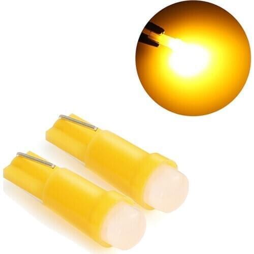 Gauge Light Dashboard Amber Yellow Instrument lights 50pcs Indicator Bulb T5 Car Cob LED