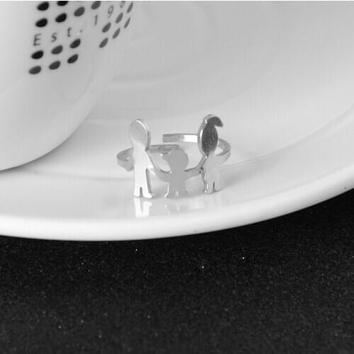 Personalized Customized Name Ring for Men Women Stainless Steel Adjustable Custom Nameplate Rings DIY Family Jewelry