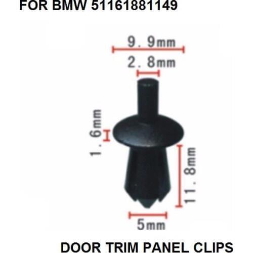 X10 CLIPS FOR BMW E12 E28 E30 E34 E36 E39 E46 E60 E90 RIVET BUMPER TRIM RADIATOR FRAME FENDER LINER OE#51161881149