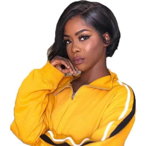 Short Pixie Cut Wigs Straight Bob Human Hair Wig Full Machine Made Human Hair Wigs For Black Women Cheap Wig With Free Shipping