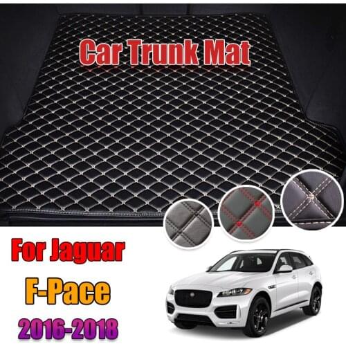 Leather Car Trunk Mat For Jaguar F-Pace 2016-2018 Cargo Liner Accessories Interior Boot
