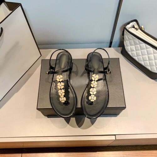 Kmeioo summer sweet flower sandals t-strap flat shoes buckle strap flats for women causal ladies leisure sheepskin shoes