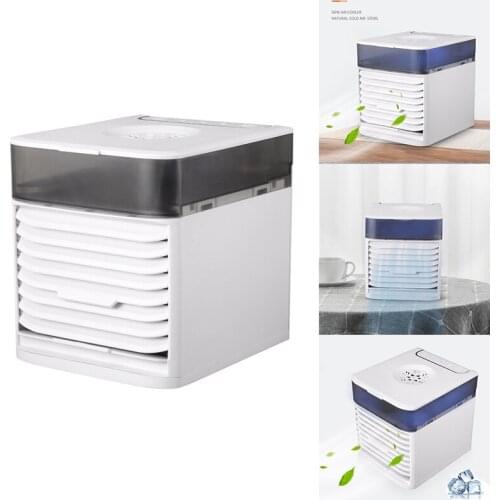 Air Cooler Fan Mini Desktop Portable Air Conditioner With 7 Colors Light Personal Air Conditioner Fan For Home Office