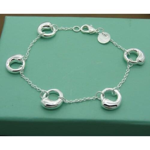 Mens & Womens 925 Sterling Silver Bracelet Fashion Silver Charm Bracelet Jewelry Gift