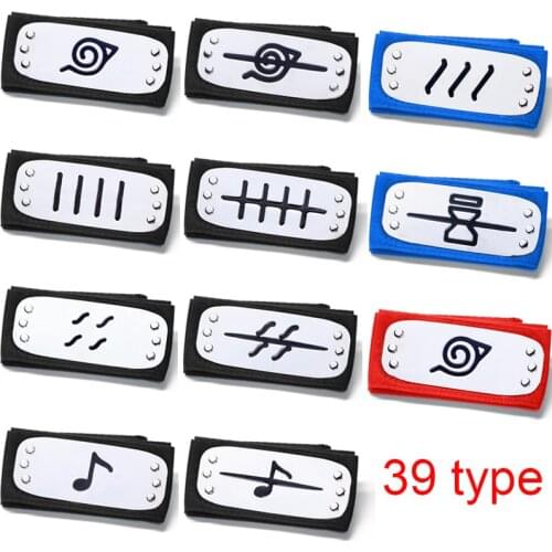 Naruto Shippuden Anime Cosplay Forehead Headband Uzumaki Uchiha Sasuke Kakashi Action Figurs Headband Toys Model Cos Juguetes