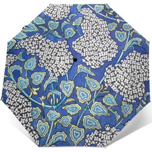 Nouveau Lilac Flower Windproof Automatic Folding Inverted Umbrella Portable Paraguas for Man Woman