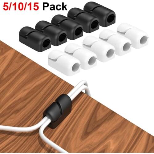 AAMASUN Wire Cable Management Organizer Cable Cord Silicone Clips Mouse Headphone Holder Data Telephone Line Cable Winder Tidy