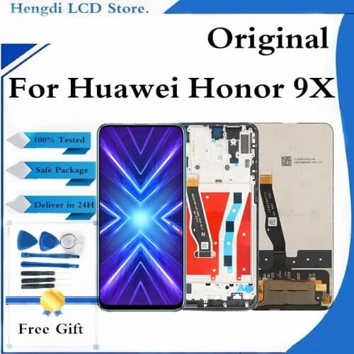 Original For Huawei Honor 9X LCD Display Touch Screen Digitizer Assembly With Frame For Honor 9X STK-LX1 Display Replace Part