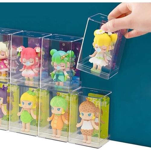 6PCS Plastic Doll Storage Box Figures Toy Display Cabinet Blind Box Showcase Dustproof Model Collectibles Transparent Organizer
