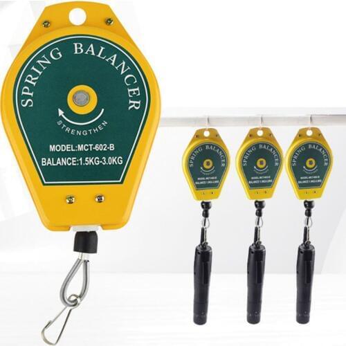 Durable Retractable Spring Balancer 0.6-5kg Steel Wire Rope Measuring Tool Hook Holder Hanging Assembly-line Fixtures Tools