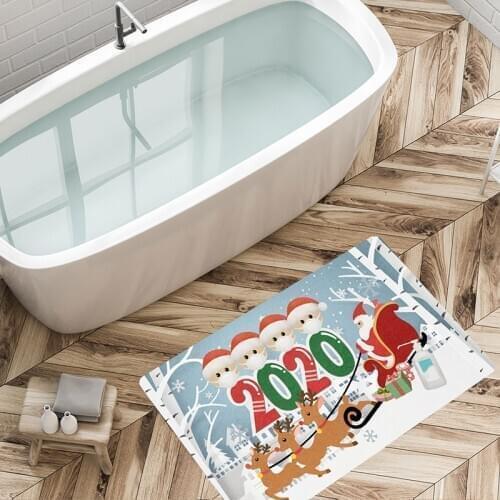 Christmas Mat Outdoor Bathroom Mat Merry Christmas Ornaments Decorations For Home 2020 New Year Gift 2021 Xmas Dropshipping