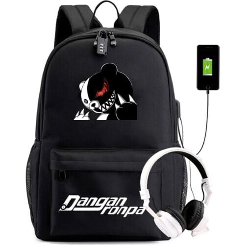 Cartoon Danganronpa Pattern Printed Backpack Students Boys Girls School Bags Beautiful New Pattern Schoolbag Beautiful Rucksack