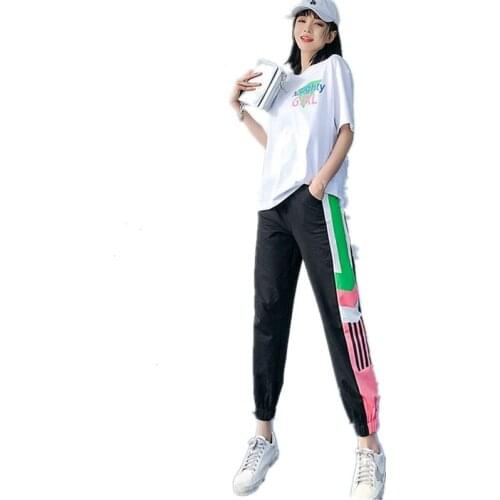 Trending Products 2020 Large size Youth clothing for women Tracksuit printing Lady clothes set summer Casual sports suit 1685