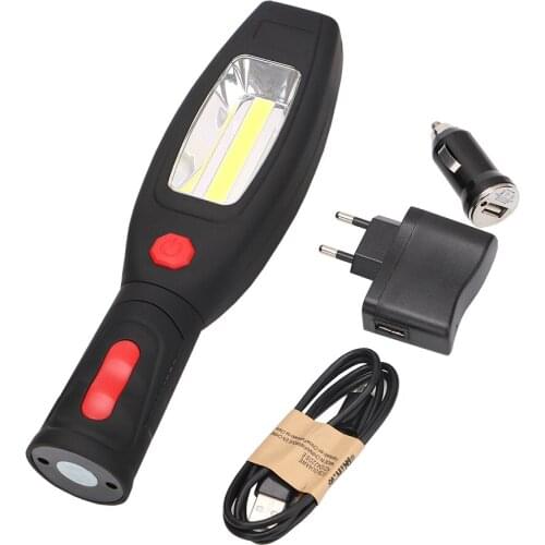 Built-in battery USB rechargeable magnetic 2-grade lighting working light 360 degree swivel hook maintenance flashlight