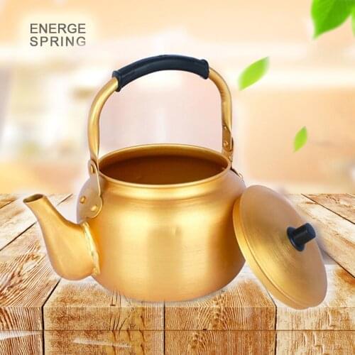 4/6L Yellow Aluminum Boil Water Kettle High Capacity Korean Rice Wine Pot Warm Jug For Home Thick Aluminum Boiling Water Pot