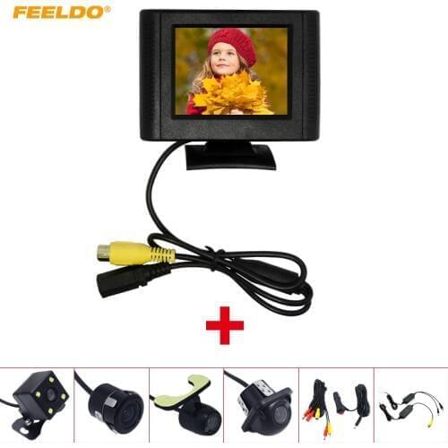 FEELDO 2.5 Inch LCD TFT Monitor With Rear View Parking Camera RCA Video System 2.4G Wireless & Cigarette Lighter Optional