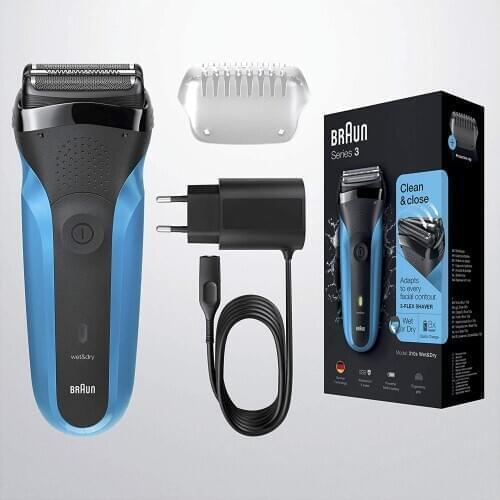 Braun Series 3 310s Wet and Dry Electric Shaver for Men/Rechargeable Electric Razor, Blue