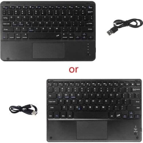 10 inch Slim Bluetooth Touch Keyboard Built-in Touchpad and Rechargeable Battery