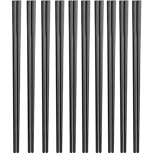 10 Pairs Chopsticks Reusable Dishwasher Safe, Fiberglass Chopsticks, 9.5Inch Non-Slip Chopsticks for Beginners
