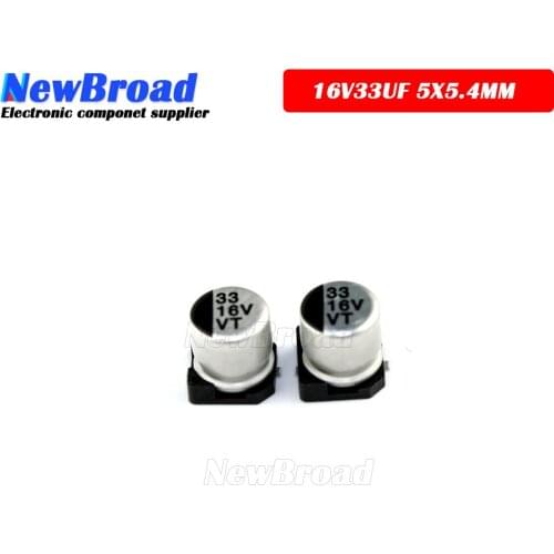 10PCS SMD Aluminum Electrolytic Capacitor 16V33UF 5*5.4MM 33UF16V 16V 33UF