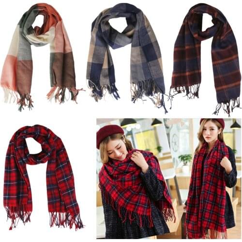 1x Women Ladies Warm Long Cashmere Scarf Large Shawl Plaid Pashm