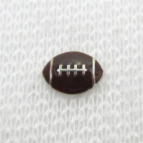 20pcs/lot American Football Floating Charms for Living Memory Glass Lockets Sport Floating Charms Baseball Football