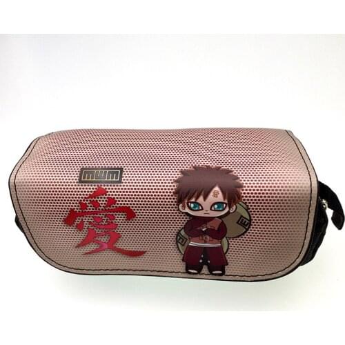 5Kinds Akatsuki Gaara Hidden Leaf Village Kunai Ninja Double Zipper Pencil Pen Case Bag