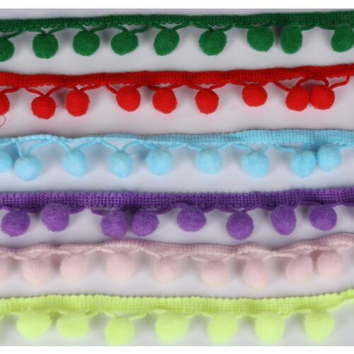 5Yard Pom Pom Ball Lace 10MM MINI Pearl Pompom Trim Fringe Ribbon Sewing Lace Kintted Fabric DIY Handmade Craft Accessories