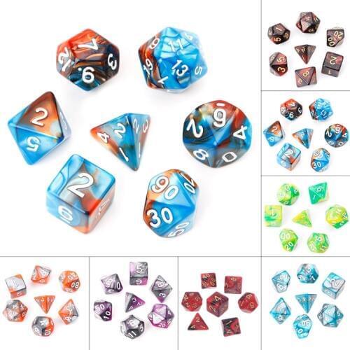7pcs/Set Acrylic Polyhedral Dice For TRPG Board Game Dungeons And Dragons D4-D20