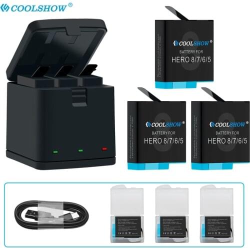 For GoPro Hero 8 Batter/ For GoPro Hero7 GoPro Hero6 GoPro Hero 5 Black 1220mAh Camera Batteria Accessories rechargeable battery