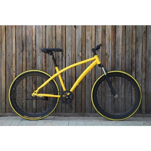 26 Inch Road Bike Fixed Gear Shock Absorber Bicycle Color Retro Student Bicycle Brake / Double Disc Brake Adult