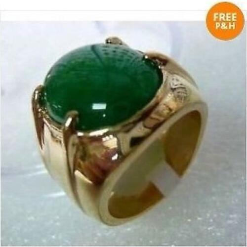 Free Shipping >>new hot Tibet silver green stone Mens ring size 10