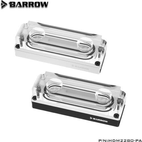 Barrow HDM2280-PA, Hard Disk Water cooling block for 2280/22110 Size M2 SSD, Copper Acrylic Double Sided Auxiliary Cooler