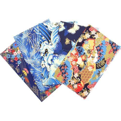 DIY 5pcs/lots 20x25cm Zephyr Pattern Blue series 100% Cotton Pur-cut Patchwork Fabric Bundle Sewing Quilting Crafts for Handmade