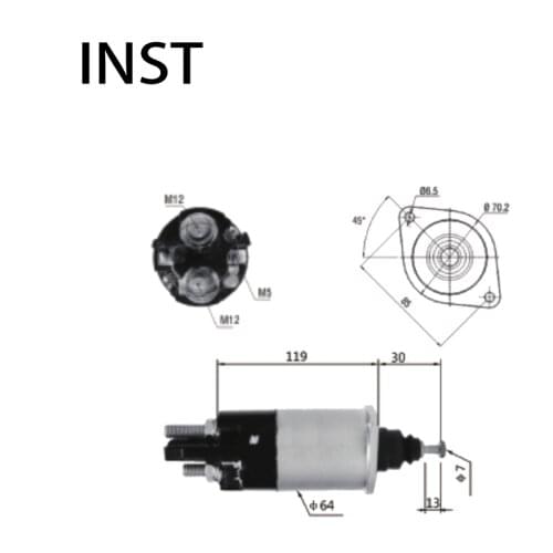 ELECTROMAGNETIC SWTICH SOLENOID FOR 12V 2.5KW 10512093 840 19026035 8200005 8200007 8200075 STD4504NB STD4504WA STD6550MH