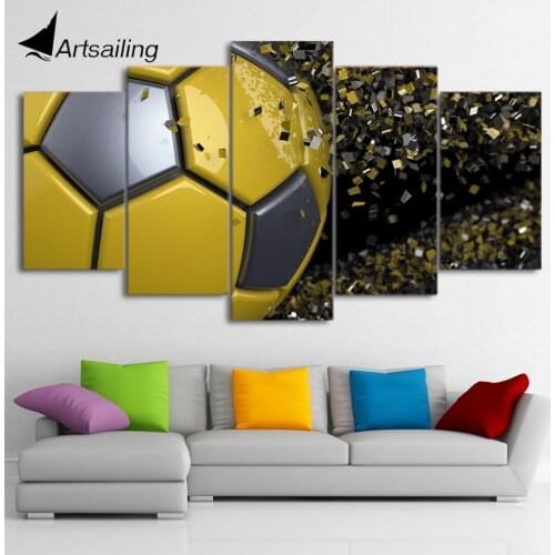HD Printed 5 Piece Canvas Art Football Fragmentation Painting Wall Pictures for Living Room Gym Poster Free Shipping CU-2460C