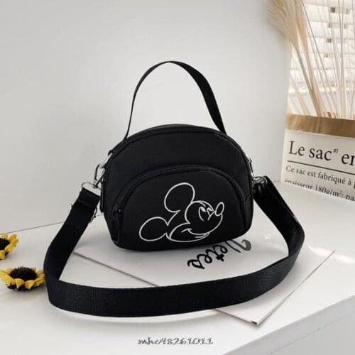 Disney Mickey Mouse Cartoon Women Shoulder Bags Canvas School Bags Cartoon Messenger Bag Anime Crossbody Bag Bookbag