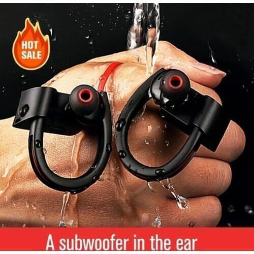 K98 Waterproof Shock Bass Stereo Ear Hook Earphone With Mic Wireless Bluetooth Sport Headset Headphone For Xiaomi Huawei Phone