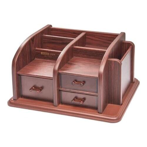 Creative Wood Board Remote Control Storage Box Phone Knife Pen Coffee Table Stand Desktop Board Storage Box Brown