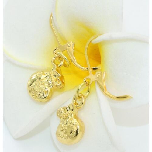 Lucky blessing bag 10*13mm high quality gold-color drop dangle earrings for women bride weddings gifts elegant jewelry B2656