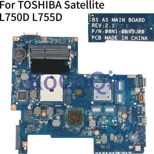 KoCoQin Laptop motherboard For TOSHIBA Satellite L755 L750D L755D Mainboard H000034200 08N1-0N93J00
