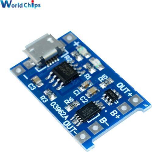 10PCS TC4056A Replace TP4056 Micro USB 5V 1A 18650 Lithium Battery Charger Module With Dual Functions Led Indicator Power Supply