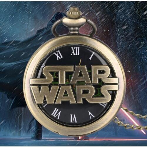 Fashion Darthworks Vader Design Cool Black Face Star War Quartz Pocket Watch Awesome Birthday Gifts for Children Men Women Fans