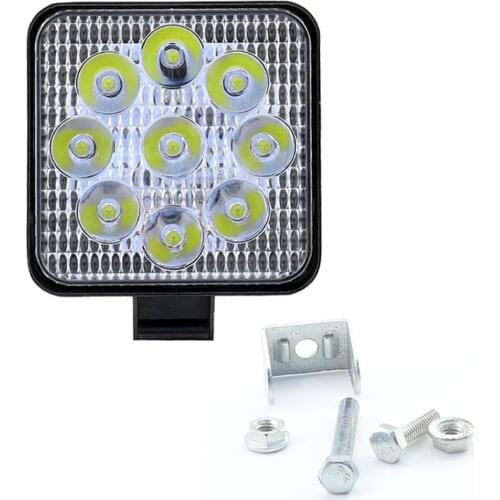 27W LED Work Light Waterproof Dust-proof Headlight 9pcs Led Headlights Square Off-road Bulb Lamp Fog Lighting Exterior
