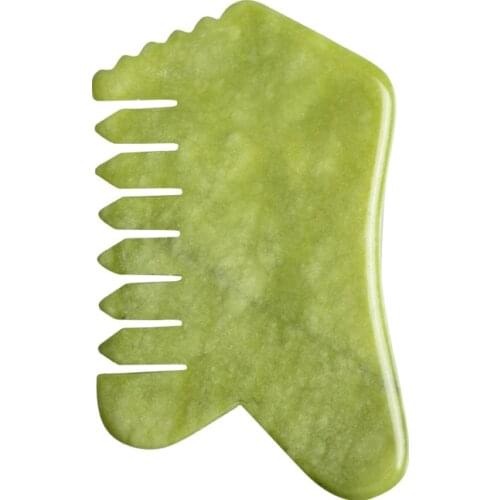 Two In One Jade Scraping Board Comb Wrinkle Removing Meridian Hair Physiotherapy Facial Smooth Body Skin Care Massage Tool