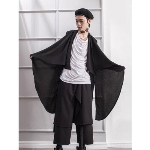 The new Korean version of the summer long sleeveless bottoming shirt loose fashion youth thin section cardigan tide men