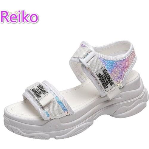 2021 New Summer Platform Sports Sandals Womens Daddy Versatile Trendy Height Increasing Wedge Rainbow 35-40 Size Platform