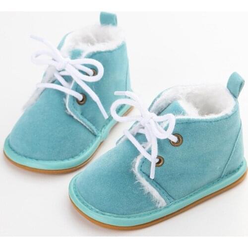 New Fashion Solid Lace-Up Baby Boots Cross-tied For Autumn Winter Baby Shoes For Warm Baby Plush Boots Shoes MU935164